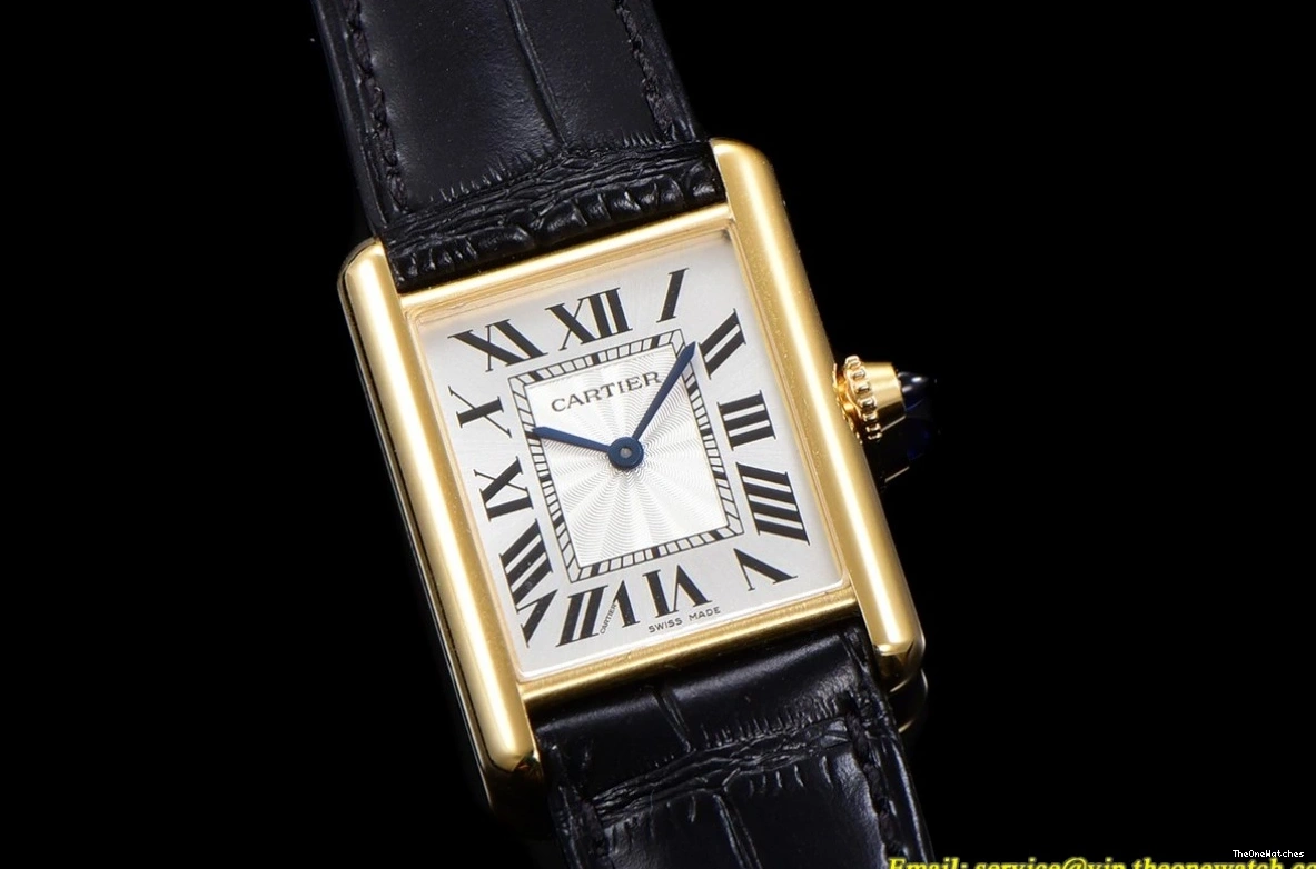 YG LE Black Dial - Tank Cartier F1F 25.5mm Quartz White Louis 0324